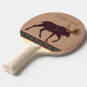 素朴なアメリカヘラジカのフェイクなレザールックの人の洞窟のゲーム 卓球ラケット (正面アングル)