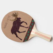 素朴なアメリカヘラジカのフェイクなレザールックの人の洞窟のゲーム 卓球ラケット (横)