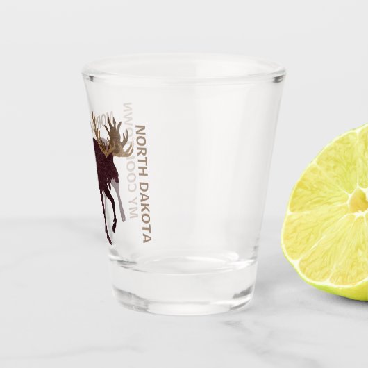 素朴なアメリカヘラジカのフェイクな革カッコいいはあなたの州を加えます ショットグラス (右)