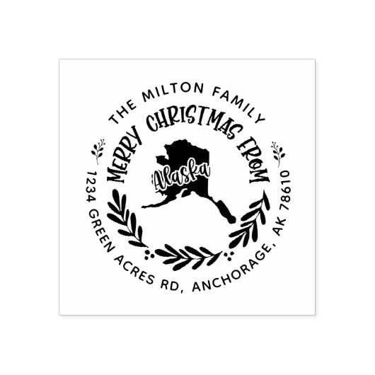 素朴なアラスカの陽気なクリスマス差出人住所 ラバースタンプ (インプリント)