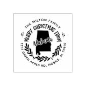 素朴なアラバマメリークリスマス差出人住所 ラバースタンプ (インプリント)