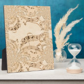 素朴なアンティークの音符 フォトプラーク (側面)