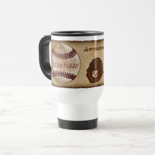 素朴なアンティークは野球のコーチのギフトのマグを感謝していしています トラベルマグ (正面左)