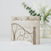 素朴なアンティークスタイルのベッドアンドブレックファストの招待状 招待状 (スタンド正面)