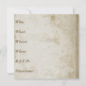 素朴なアンティークスタイルのベッドアンドブレックファストの招待状 招待状 (裏面)