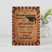 素朴なアンティーク調の卒業パーティーの招待状 招待状 (スタンド正面)