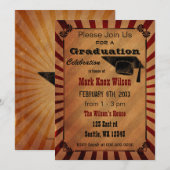 素朴なアンティーク調の卒業パーティーの招待状 招待状 (正面/裏面)