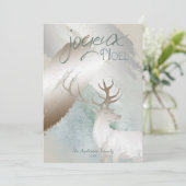 素朴なアーストーンのペイントストロークと鹿のクリスマス 招待状 (スタンド正面)