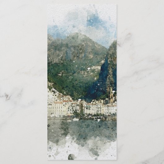 素朴なイタリア人のアマルフィの結婚式メニューカード メニュー (裏面)