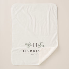 素朴なイニシャル シェルパブランケット