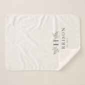 素朴なイニシャル シェルパブランケット (正面(横))