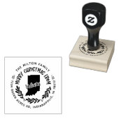 素朴なインディアナのメリークリスマス差出人住所 ラバースタンプ (押印)