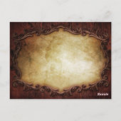 素朴なウェスタンカントリーのひまわりウェディングお礼 ポストカード (裏面)