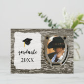 素朴なウェスタンスタイルの卒業発表 招待状 (スタンド正面)