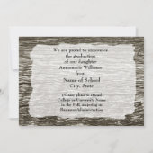 素朴なウェスタンスタイルの卒業発表 招待状 (裏面)