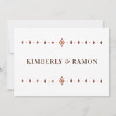 素朴なウェスタンスタイルの結婚式お知らせカード 招待状 (裏面)