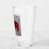 素朴なウッドランドの納木の赤いバッファローのプレイドベア タンブラーグラス (左)