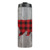 素朴なウッドランドの納木の赤いバッファローのプレイドベア タンブラー (正面)