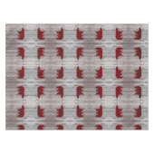 素朴なウッドランドの納木の赤いバッファローのプレイドベア テーブルクロス (正面(横))