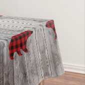 素朴なウッドランドの納木の赤いバッファローのプレイドベア テーブルクロス (インサイチュ)