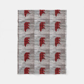 素朴なウッドランドの納木の赤いバッファローのプレイドベア フリースブランケット (正面)