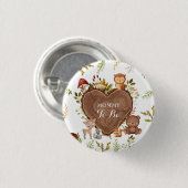 素朴なウッドランド動物の赤ちゃんシャワー母になる 缶バッジ (正面&裏面)