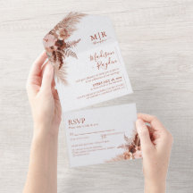 素朴なエレガントなテラコッタパンパスグラス ウェディング