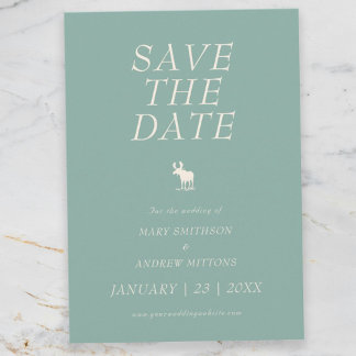 素朴なエレガントな結婚式の招待状(Save the Date) セーブザデート
