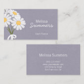 素朴なエレガントな花の白いデイジー 名刺 (正面/裏面)