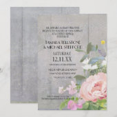 素朴なエレガントな花 招待状 (正面/裏面)