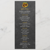 素朴なエレガントひまわり秋の結婚式 メニュー (正面)