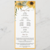 素朴なエレガントひまわり、田舎結婚式 プログラム (裏面)