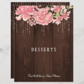 素朴なエレガントピンクのフローラ木製料理本の仕切り (正面/裏面)