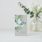 素朴なエレガントフローラセージ緑の名刺 名刺 (スタンド正面)