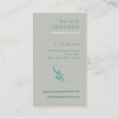 素朴なエレガントフローラセージ緑の名刺 名刺 (裏面)