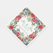 素朴なエレガントフローラモダンクリスマス結婚の スタンダードランチョンナプキン (角)