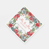 素朴なエレガントフローラモダンクリスマス結婚の スタンダードランチョンナプキン (角)