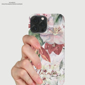 素朴なエレガントフローラモノグラムモダン文字 iPhoneケース