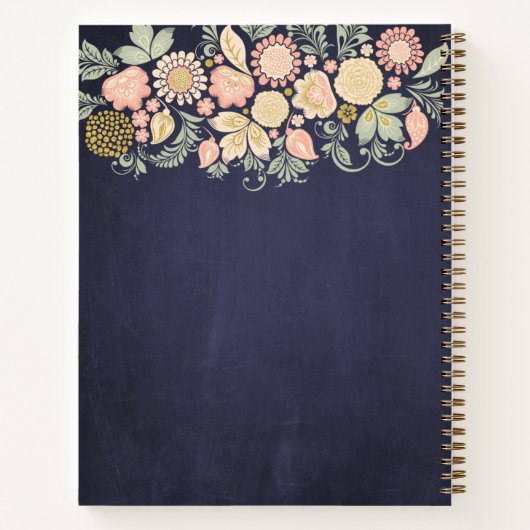 素朴なエレガントフローラ料理本レシピ雑誌 ノートブック (裏面)