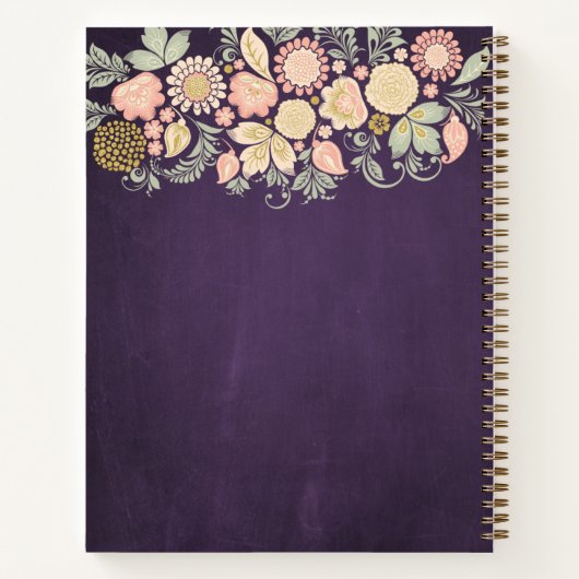 素朴なエレガントフローラ料理本レシピ雑誌 ノートブック (裏面)