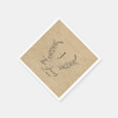 素朴なエレガントモノグラムの姓 スタンダードカクテルナプキン (角)