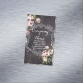 素朴なエレガントヴィンテージ植物質の黒板フローラ マグネット名刺 (インサイチュ)