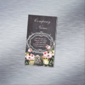 素朴なエレガントヴィンテージ植物質の黒板フローラ マグネット名刺 (インサイチュ)