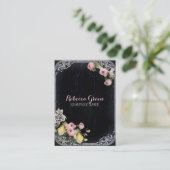素朴なエレガントヴィンテージ植物質の黒板フローラ 名刺 (スタンド正面)