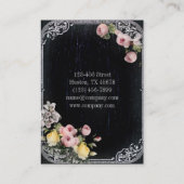 素朴なエレガントヴィンテージ植物質の黒板フローラ 名刺 (裏面)