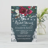 素朴なエレガント冬のフローラレースブライダルシャワー 招待状 (スタンド正面)