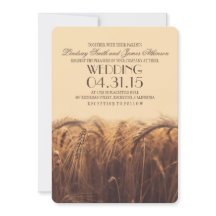 素朴なエレガント小麦結婚式招待状