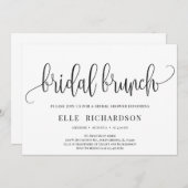 素朴なエレガント書道レタリングブライダルブランチ 招待状 (正面/裏面)