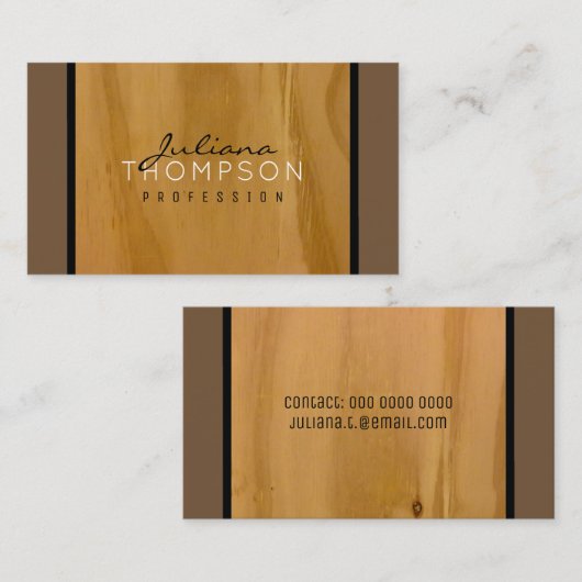 素朴なエレガント木 名刺 (正面/裏面)