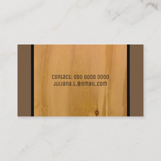 素朴なエレガント木 名刺 (裏面)